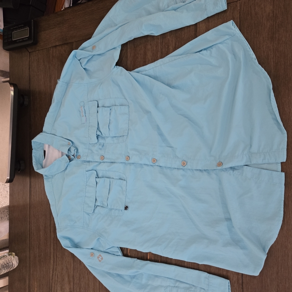 Naviskin Men's Long Sleeve Vented Sun Protection Fishing Blue Size L